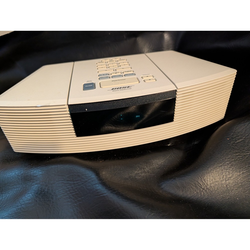 Bose Wave Radio CD AWR1-1W Platinum White AM/FM Alarm Clock Music Working